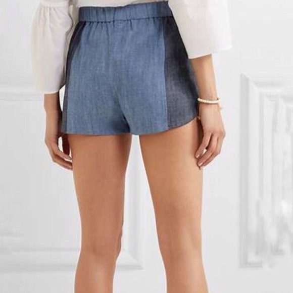 Alice + Olivia Two Tone Blue Chambray Shorts - Picture 3 of 7